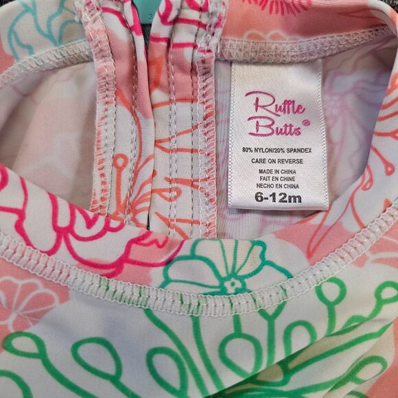 BOGO 🎀 Ruffle Butts Sleeved Swimsuit- 6-12M - Picture 4 of 4